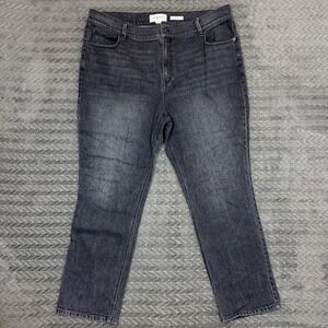 Lafayette 148 Jeans Women Tag 34/Fits 40x28 Reeve Dark Grey Faded Stretch